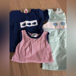 Boutique Boy Outfit Bundle 18M – Saltwater Boys, Smocked Flamingo, Stitchy Fish